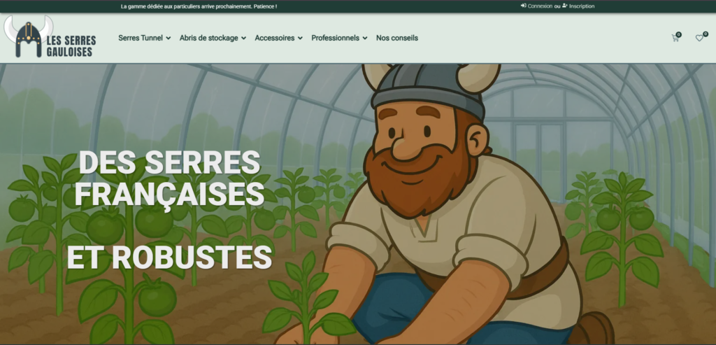 Site e-commerce - Les serres gauloises
